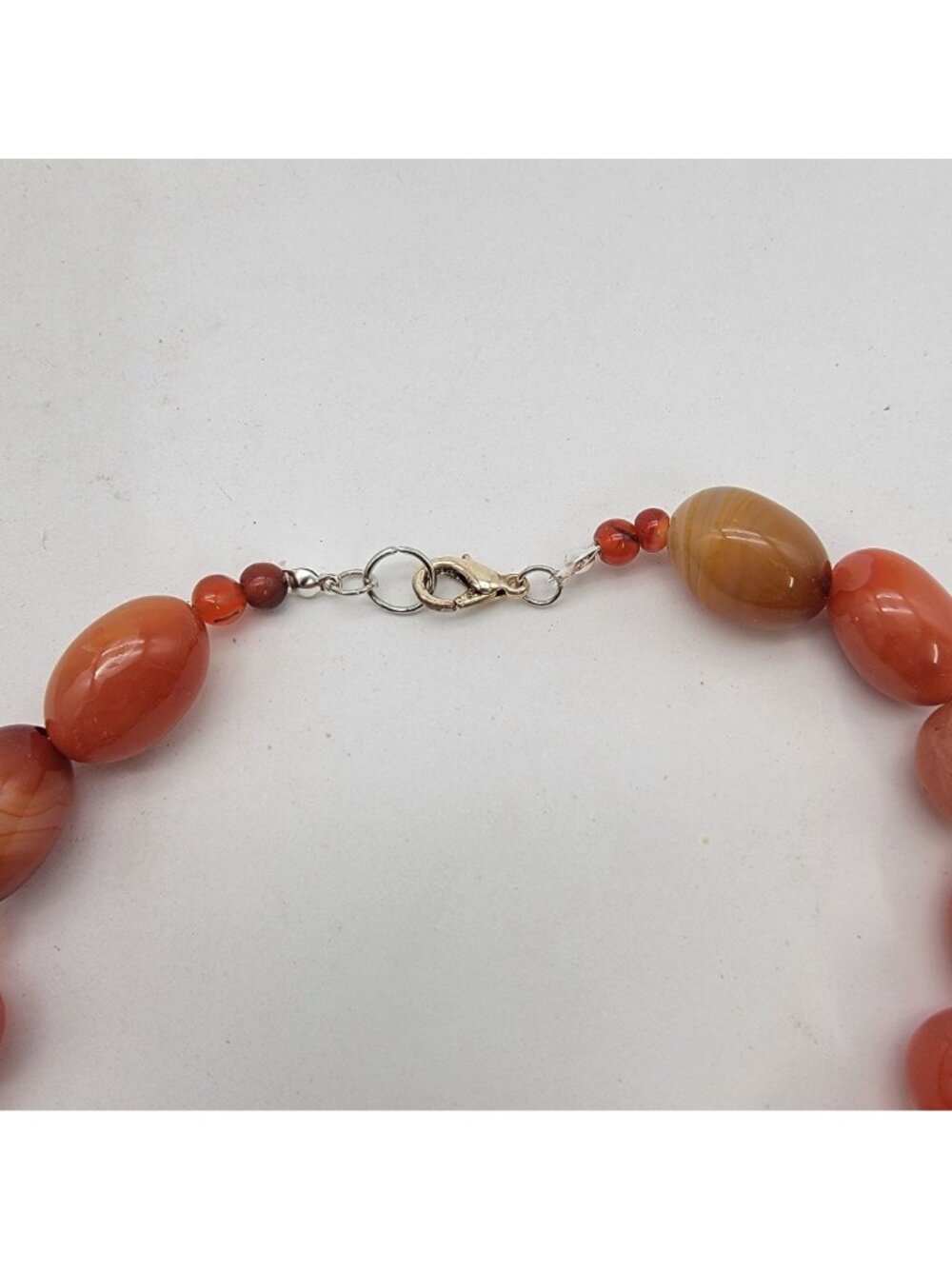 Artisan Chunky Carnelian Gemstone Polished Beaded Necklace - Picture 4 of 5